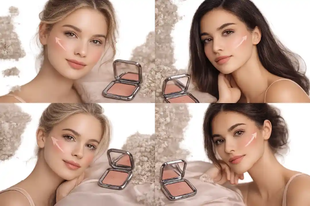 رژگونه زدن با توجه به فرم صورت